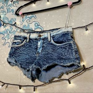 Mono B Distressed Bleach Denim Short Shorts Size L